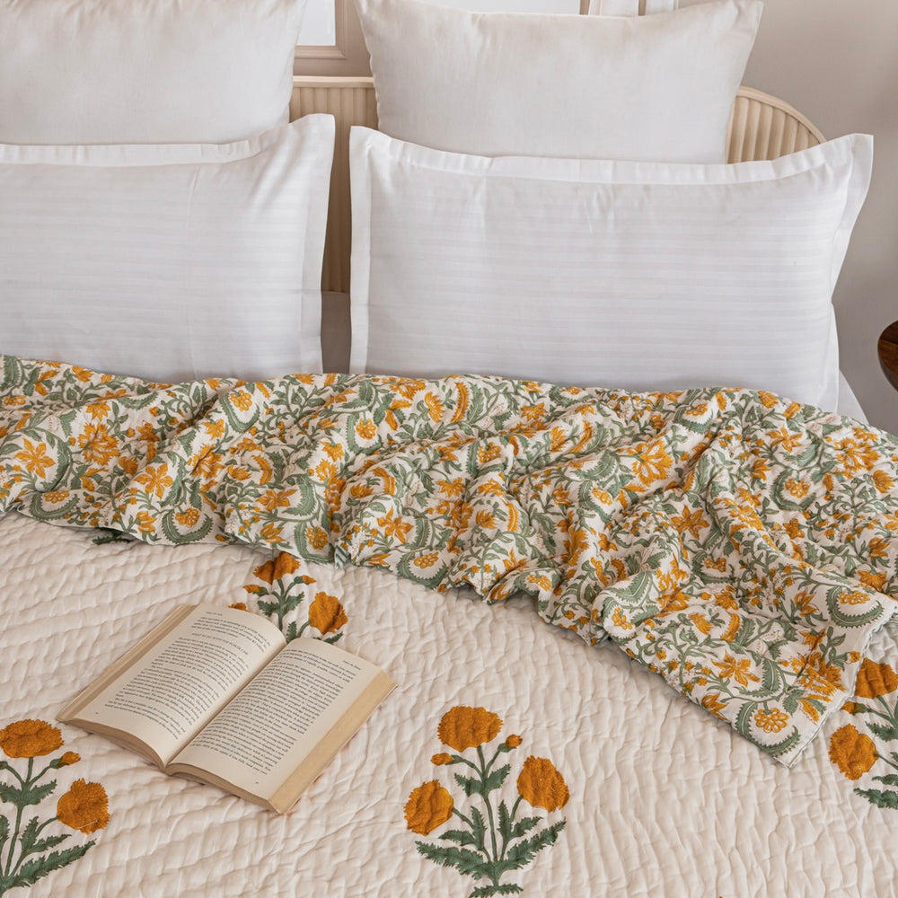 All Season Reversible Quilt -Poppy Dream